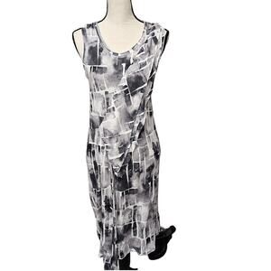 Simply Vera Wang Sleeveless Geometric Print Lace Trim Tank Dress Womens Medium